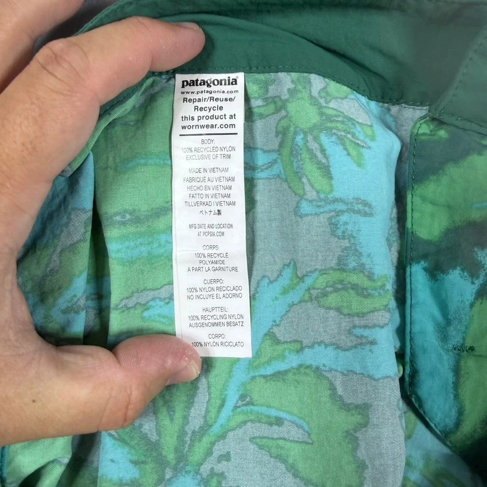 Patagonia Baggies Board Shorts Women 16 Green Tropical Palm NetPlus STY76594SP24